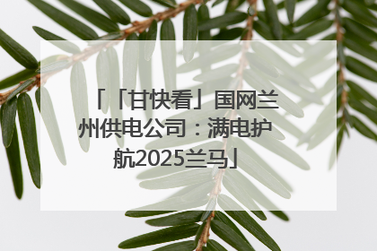 「甘快看」国网兰州供电公司：满电护航2025兰马