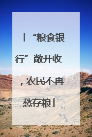 “粮食银行”敞开收，农民不再愁存粮