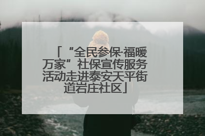 “全民参保·福暖万家”社保宣传服务活动走进泰安天平街道岩庄社区