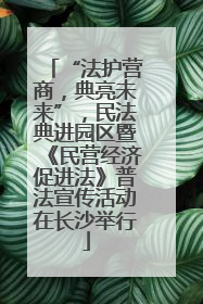 “法护营商，典亮未来”，民法典进园区暨《民营经济促进法》普法宣传活动在长沙举行