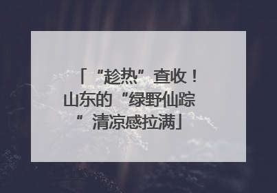 “趁热”查收！山东的“绿野仙踪”清凉感拉满