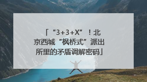 “3+3+X”！北京西城“枫桥式”派出所里的矛盾调解密码