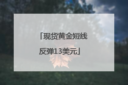 现货黄金短线反弹13美元