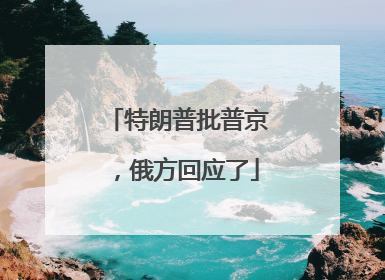 特朗普批普京，俄方回应了