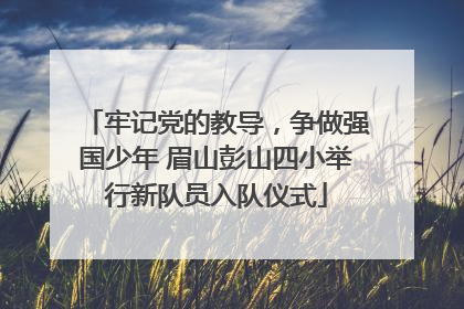 牢记党的教导，争做强国少年 眉山彭山四小举行新队员入队仪式