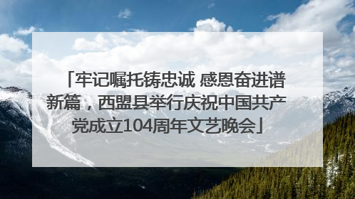 牢记嘱托铸忠诚 感恩奋进谱新篇，西盟县举行庆祝中国共产党成立104周年文艺晚会