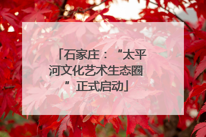 石家庄：“太平河文化艺术生态圈”正式启动