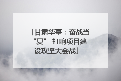 甘肃华亭：奋战当“夏” 打响项目建设攻坚大会战