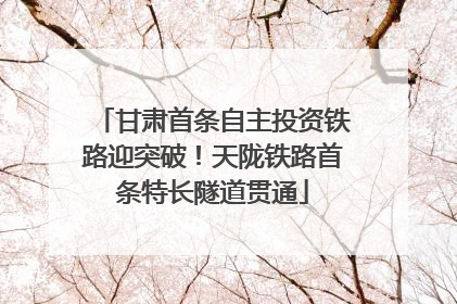 甘肃首条自主投资铁路迎突破！天陇铁路首条特长隧道贯通