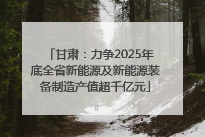 甘肃：力争2025年底全省新能源及新能源装备制造产值超千亿元