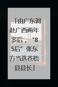 由广东调赴广西两年多后，“85后”张东方当选苍梧县县长