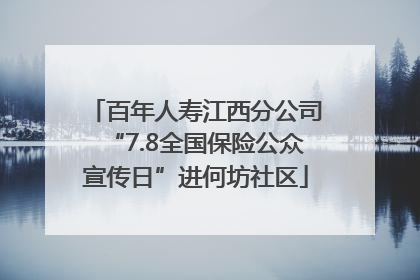 百年人寿江西分公司“7.8全国保险公众宣传日”进何坊社区