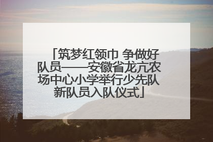 筑梦红领巾 争做好队员——安徽省龙亢农场中心小学举行少先队新队员入队仪式
