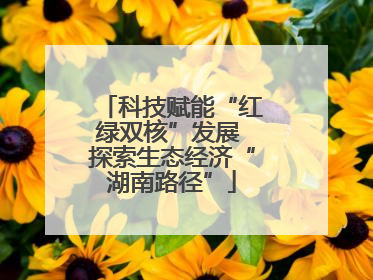 科技赋能“红绿双核”发展 探索生态经济“湖南路径”