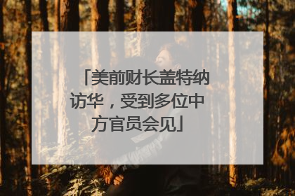 美前财长盖特纳访华，受到多位中方官员会见