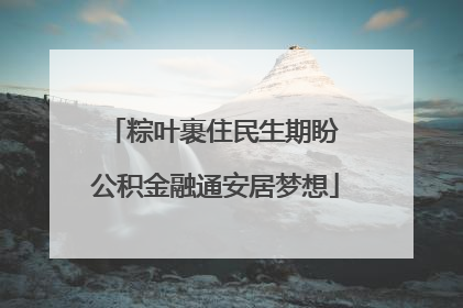 粽叶裹住民生期盼 公积金融通安居梦想
