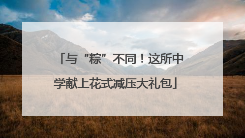 与“粽”不同！这所中学献上花式减压大礼包