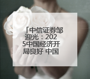 中信证券邹迎光：2025中国经济开局良好 中国资产吸引力持续提升
