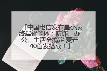 中国电信发布星小辰终端智能体：防诈、办公、生活全搞定 麦芒40首发搭载！