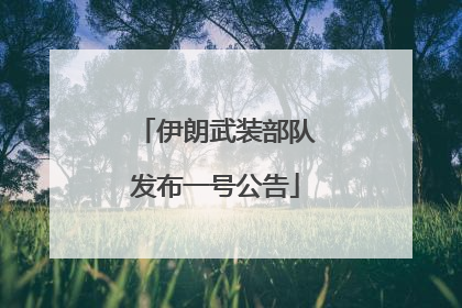 伊朗武装部队发布一号公告
