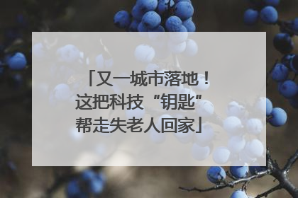 又一城市落地！这把科技“钥匙”帮走失老人回家