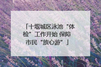 十堰城区泳池“体检”工作开始 保障市民“放心游”