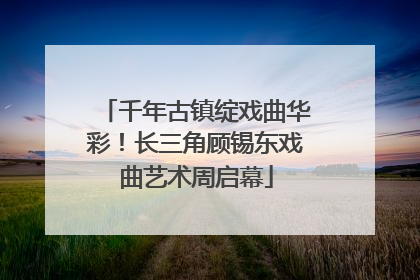 千年古镇绽戏曲华彩！长三角顾锡东戏曲艺术周启幕