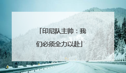 印尼队主帅：我们必须全力以赴