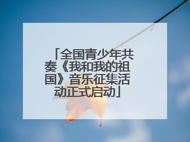 全国青少年共奏《我和我的祖国》音乐征集活动正式启动