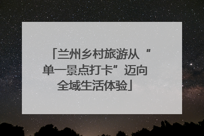 兰州乡村旅游从“单一景点打卡”迈向全域生活体验
