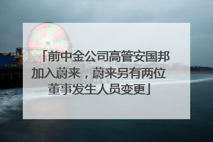 前中金公司高管安国邦加入蔚来，蔚来另有两位董事发生人员变更