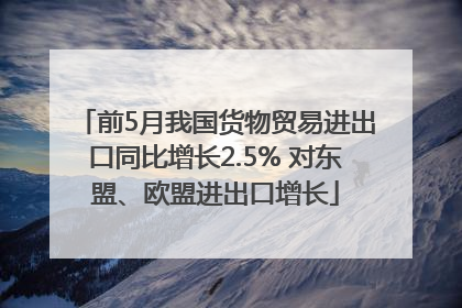 前5月我国货物贸易进出口同比增长2.5% 对东盟、欧盟进出口增长