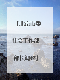 北京市委社会工作部部长调整