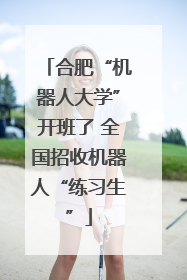 合肥“机器人大学”开班了 全国招收机器人“练习生”