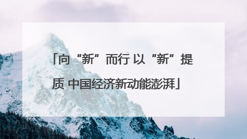 向“新”而行 以“新”提质 中国经济新动能澎湃