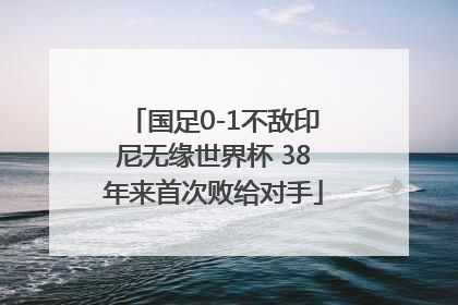 国足0-1不敌印尼无缘世界杯 38年来首次败给对手