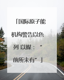 国际原子能机构警告以色列 以媒：“前所未有”