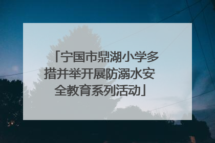 宁国市鼎湖小学多措并举开展防溺水安全教育系列活动