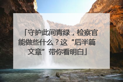 守护此间青绿，检察官能做些什么？这“后半篇文章”带你看明白
