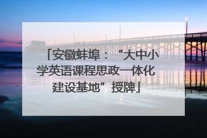 安徽蚌埠：“大中小学英语课程思政一体化建设基地”授牌