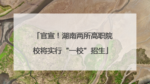官宣！湖南两所高职院校将实行“一校”招生