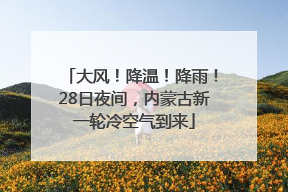 大风！降温！降雨！28日夜间，内蒙古新一轮冷空气到来