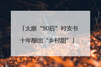 太原“90后”村支书十年酿出“乡村甜”