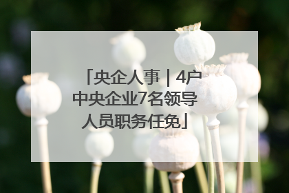 央企人事｜4户中央企业7名领导人员职务任免