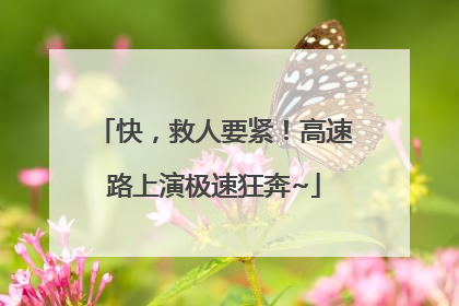 快，救人要紧！高速路上演极速狂奔~