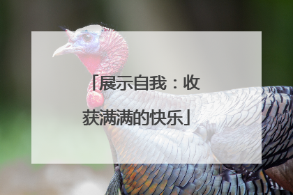 展示自我：收获满满的快乐