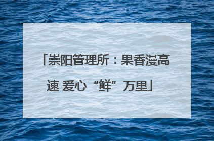 崇阳管理所：果香漫高速 爱心“鲜”万里