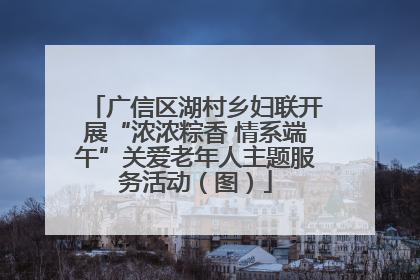广信区湖村乡妇联开展“浓浓粽香 情系端午”关爱老年人主题服务活动（图）