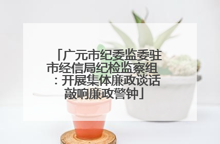 广元市纪委监委驻市经信局纪检监察组：开展集体廉政谈话 敲响廉政警钟