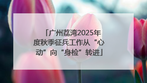 广州荔湾2025年度秋季征兵工作从“心动”向“身检”转进